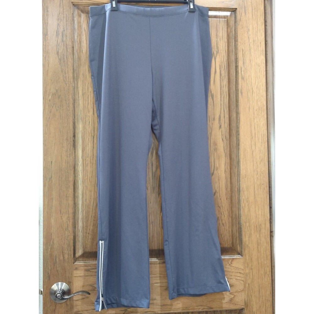 SB Active St. Johns Bay Dark Gray Reflective Zip Track Pants Yoga Workout Large